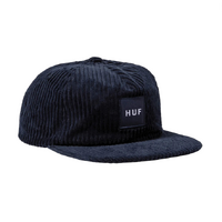 Huf Box Logo Cord Navy 5 Panel Hat