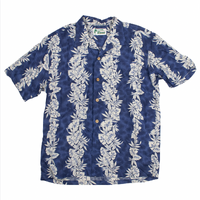 Boom Hawaiian Blue Large Mens Shirt Used Vintage