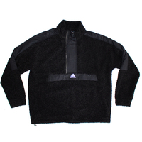 Adidas Teddy Bear Fleece Black Large Anorak Jacket Used Vintage