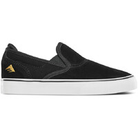 Emerica The Wino G6 Slip-On Black White Gold Youth Suede Skateboard Shoes