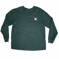 Carhartt Pocket Logo Green Long Sleeve T-Shirt Used Vintage