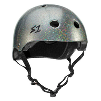 S1 Lifer Certified Silver Glitter Skateboard Helmet