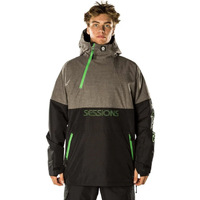 Sessions Central Pullover Anorak Black Mens 15K 2022 Snowboard Jacket