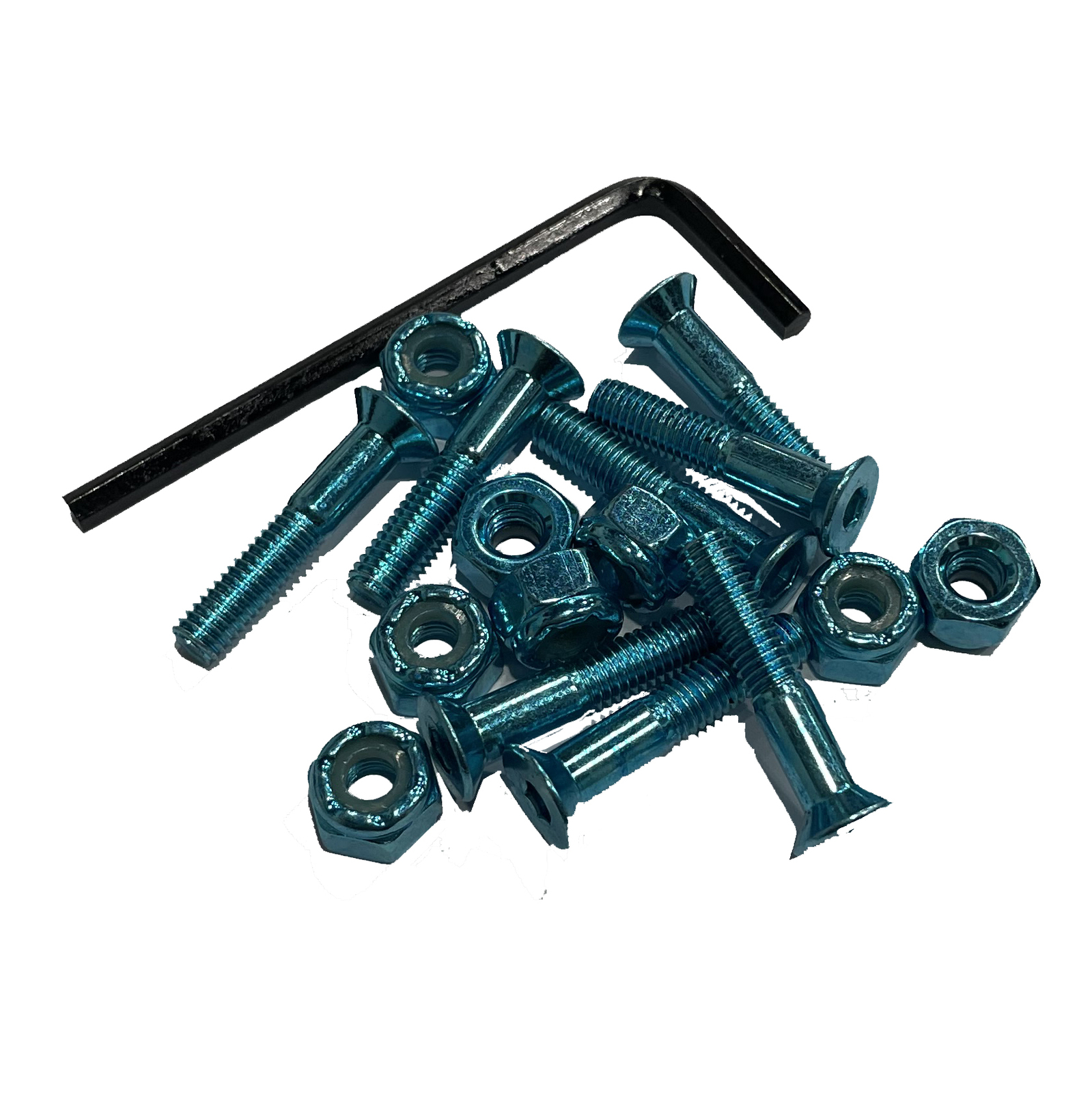 Aegis Anodised Hardware Blue 1" Allen Key Skateboard Bolts