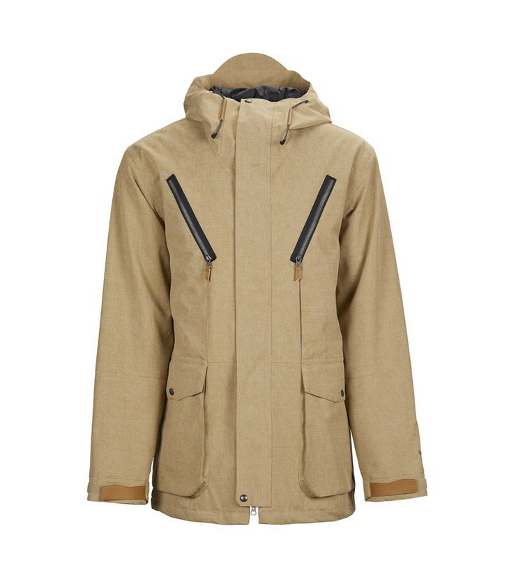 tan snowboarding jacket