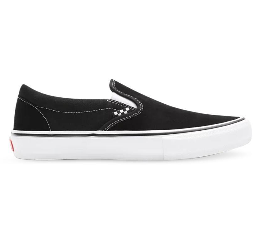 Vans Skate Slip-On Pro Black White Mens Skateboard Shoes ...