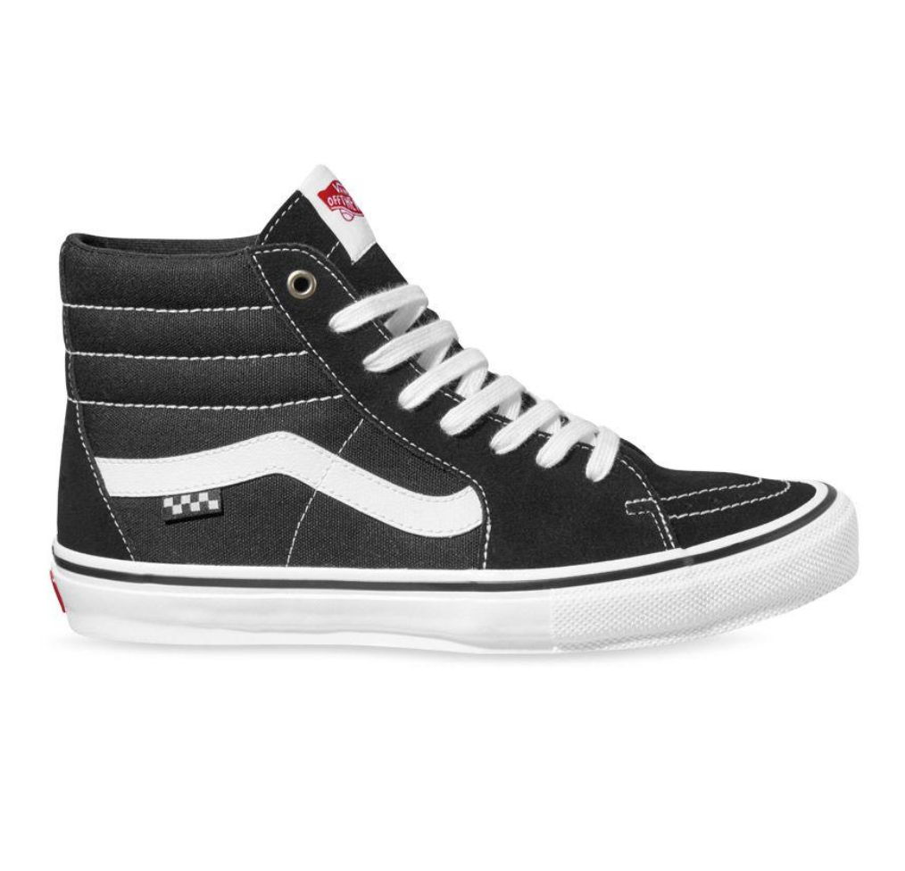 Vans Skate Sk8-Hi Black White Mens Skateboard Shoes 