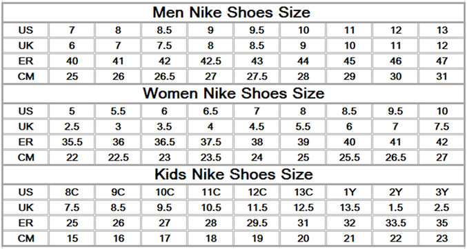 womens to mens size nike