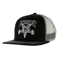 Thrasher Skategoat Embroidered Black Grey Snapback Mesh Cap