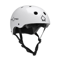 ProTec Classic Certified Gloss White Skateboard Helmet