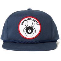 Crawling Death Spider 8 Ball Patch Navy Snapback Hat