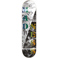 Madness Split Overlap Black White 8.0" Skateboard Deck
