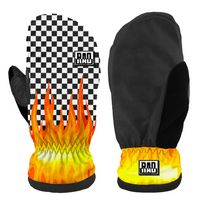 Rad Squad Checkered Flames Mens Snowboard Mitts