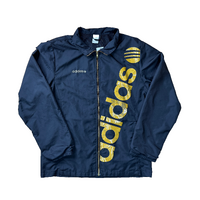 Adidas Zip Up Spray Jacket Medium Black Used Vintage