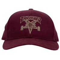 Thrasher Maroon Snap Back Cap Hat Used Vintage