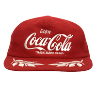 Coca Cola Felt Strapback Cap Hat Used Vintage