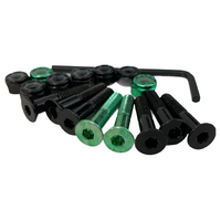 Trinity Allen Hardware Anodized 2 x Green 1" Skateboard Deck Set of Bolts