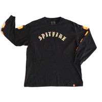 Spitfire Black Large Long Sleeve T-Shirt Used Vintage