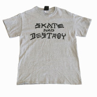 Thrasher Skate and Destroy Grey Medium T-Shirt Used Vintage