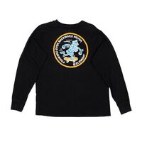 Element Black Medium Mens Long Sleeve T-Shirt Used Vintage