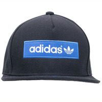 Adidas Embroidered Patch Snap Black Flat Cap Used Vintage