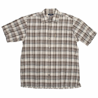 Burberry Plaid Brown Medium Short Sleeve Shirt Used Vintage