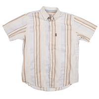 Inspire Striped Medium Short Sleeve Shirt Used Vintage