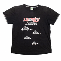 Laundry Races Black Large T-Shirt Used Vintage