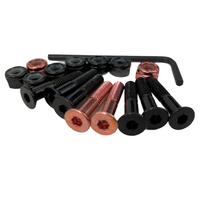 Trinity Allen Hardware Anodized 2 x Pink 1" Skateboard Deck Set of Bolts