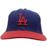 New Era 59Fifty LA MLB Embroided Blue Red Cap Used Vintage