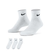 Nike Everyday Cushioned Ankle White Unisex Crew Socks 3 Pack