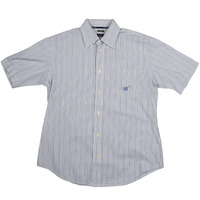 Henry Cottons Slim FIt Shirt Striped Blue Large Mens Vintage Used