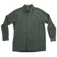 Brandini Velvet Feel Green Long Sleeve Large Shirt Used Vintage