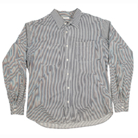 GU Long Sleeve Black White Striped X-Large Shirt Used Vintage