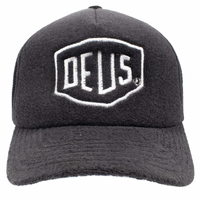 Deus Embroidered Snap Black Trucker Cap Used Vintage