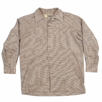 Chikyu Wash Brown Houndstooth Medium Long Sleeve Shirt Used Vintage