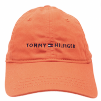 Tommy Hilfiger Strapback Orange Dad Hat Cap Used Vintage