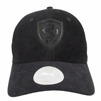 Ferrari Black Corduroy Snapback Hat Cap Used Vintage
