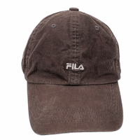 Fila Brown Corduroy Strapback Dad Hat Cap Used Vintage
