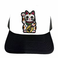 Lucky Cat Black and White Trucker Cap
