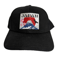 Japan Fuji Embroidered Patch Black Snap Back Cap Hat