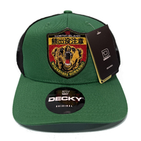Hokkaido Bear Embroidered Patch Deckys Green Black Trucker Cap Hat