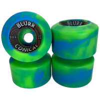 Blur Old School Green Blue Swirls 60mm 96a Skateboard Wheels