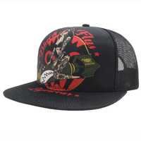 Black Flys Bomber Black Flip Bill Trucker Snap Back Hat Cap