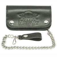 Black Flys Black Leather Biker Chain Wallet