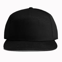 AS Colour Stock 7 Panel Cap Hat Black