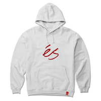 éS Script White Mens Pullover Hoodie