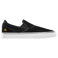 Emerica Wino G6 Slip-On Black White Gold Mens Suede Skateboard Shoes