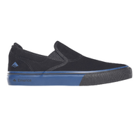 Emerica Wino G6 Slip-On Black Blue Black Mens Skateboard Shoes