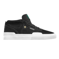 Emerica Pillar Black White Gold Mens Suede Skateboard Shoes